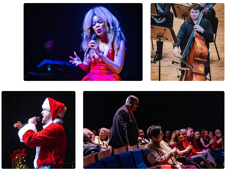 Collage of performances and audience moments image